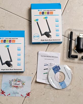 Dual Band 2.4/5.8Ghz 1200Mbps Wireless USB Wifi