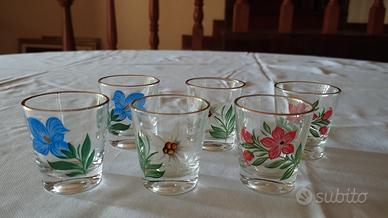 6 bicchieri vintage da shot/liquore 