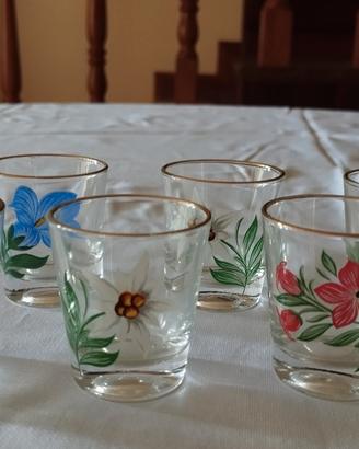 6 bicchieri vintage da shot/liquore 