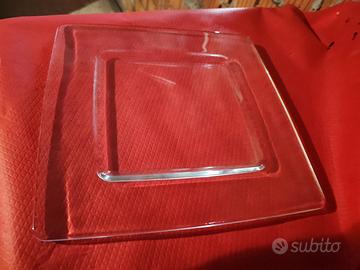 Piatto / Vassoio grande vetro trasparente pesante