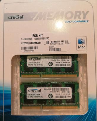 16Gb ram DDR3L per Mac