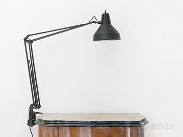 Lampada industriale nera opaca anni 50