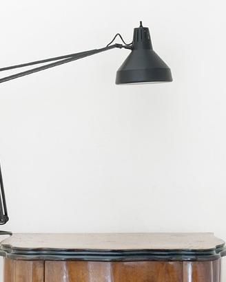 Lampada industriale nera opaca anni 50