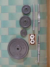 Set panca regolabile + manubri componibili +dischi