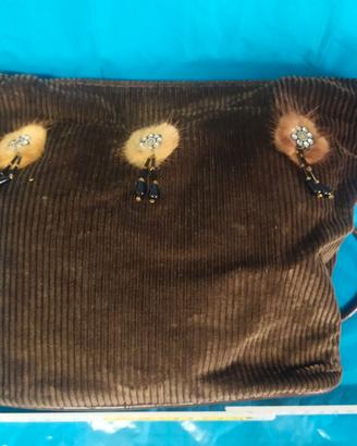Borsa borsetta vintage anni 70 marron