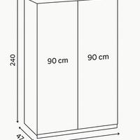 Armadio 4 ante in legno, marrone 187,5 x 240