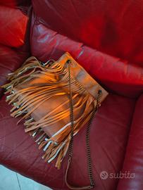 borsa marrone frange 