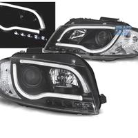 FARI AUDI A3 8P LUCE DIURNA A TUBO LED FONDO NERO