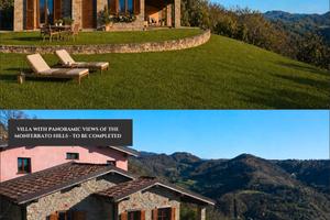 Rara villa panoramica da completare nel Monferrato