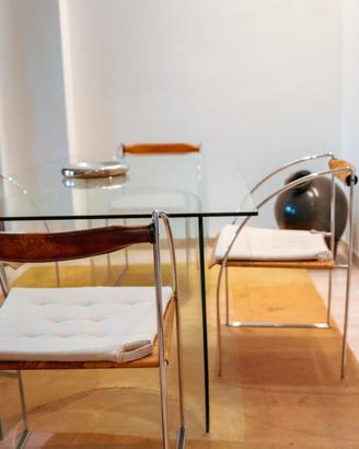 Sedie modernariato di  DePadova cuoio e acciaio