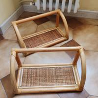 2 mensole in bambu/midollino/vimini