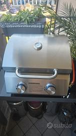 BBQ a gas inox 2 bruciatori portatile