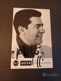 Cartolina vintage Giuseppe Di Stefano con dedica
