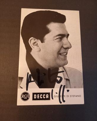 Cartolina vintage Giuseppe Di Stefano con dedica