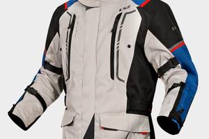 Giubbotto Moto Uomo LS2 NARVIK Grigio Blu Rosso Ne