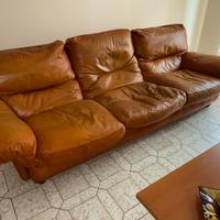 Ptrona Frau divano e due poltrone pelle Poppy