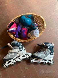 Pattini bambina con ginocchiera