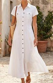 Vestito bianco chemisier cotone Taglia S ottime 