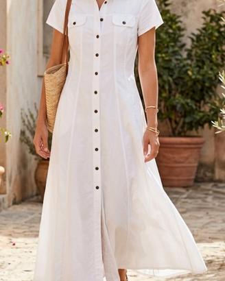 Vestito bianco chemisier cotone Taglia S ottime 