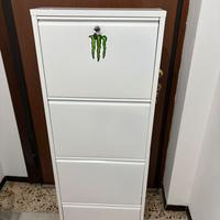 Scarpiera in metallo bianca - 4 scomparti