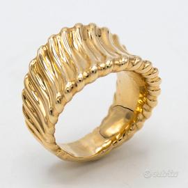ANELLO FASCIA  “NOVELLO” ORO 18KT D.75