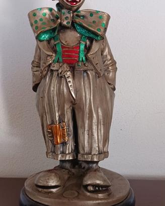 Statuetta clown in argento