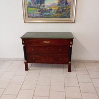 comò impero in noce restaurato