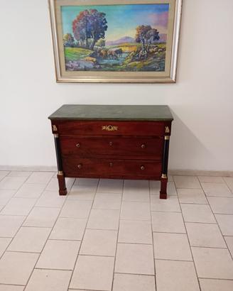 comò impero in noce restaurato