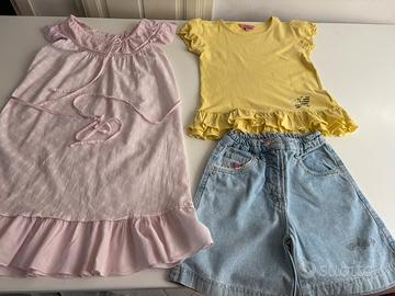 Bermuda t-shirt e vestito estivi bambina 7 anni