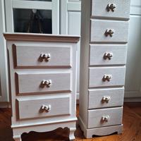Cassettiera e Comodino Legno Shabby Chic