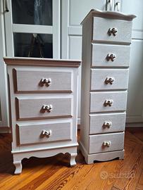 Cassettiera e Comodino Legno Shabby Chic