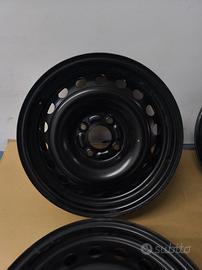 4 cerchi in ferro con 4 fori r16