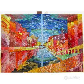 Mosaico artistico fatto a mano - Navigli di Milano