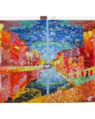 Mosaico artistico fatto a mano - Navigli di Milano