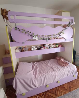 Cameretta salvaspazio con letto  estraibile 