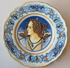 Piatto Deruta Dama Rinascimentale – Vitali – Ø 27