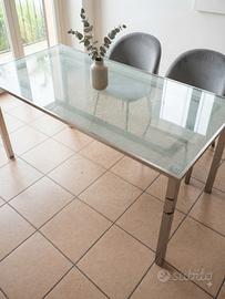 Tavolo rettangolare in vetro 170x90cm