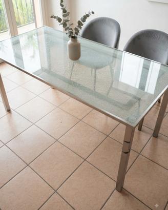 Tavolo rettangolare in vetro 170x90cm