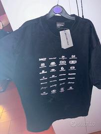 Balenciaga logo tee black white
