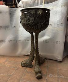 Braciere Porta-vaso Antico in Ottone