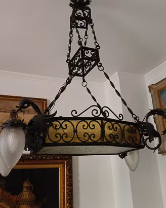 lampadario in ferro battuto fine 88