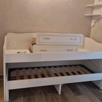 letto rialzato con letto sotto e cassetti