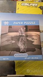 Puzzle 1000 Pezzi - "Gattino con Riflesso Tigre" -
