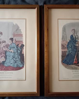 Coppia di stampe moda del 1800_La mode illustrée