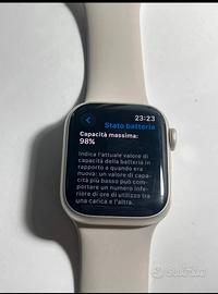 Apple watch serie 7 41mm bianco batteria 98%