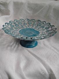 Alzata metallo turchese