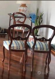 Lotto 6 Sedie In Noce Stile Luigi Filippo, '800