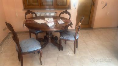 tavolo e sedie stile barocco legno massiccio