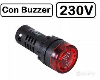 Segnalatore spia indicatore LED 220V con cicalino - Giardino e Fai
