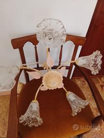 lampadario  vintage  in ferro battuto stile florea